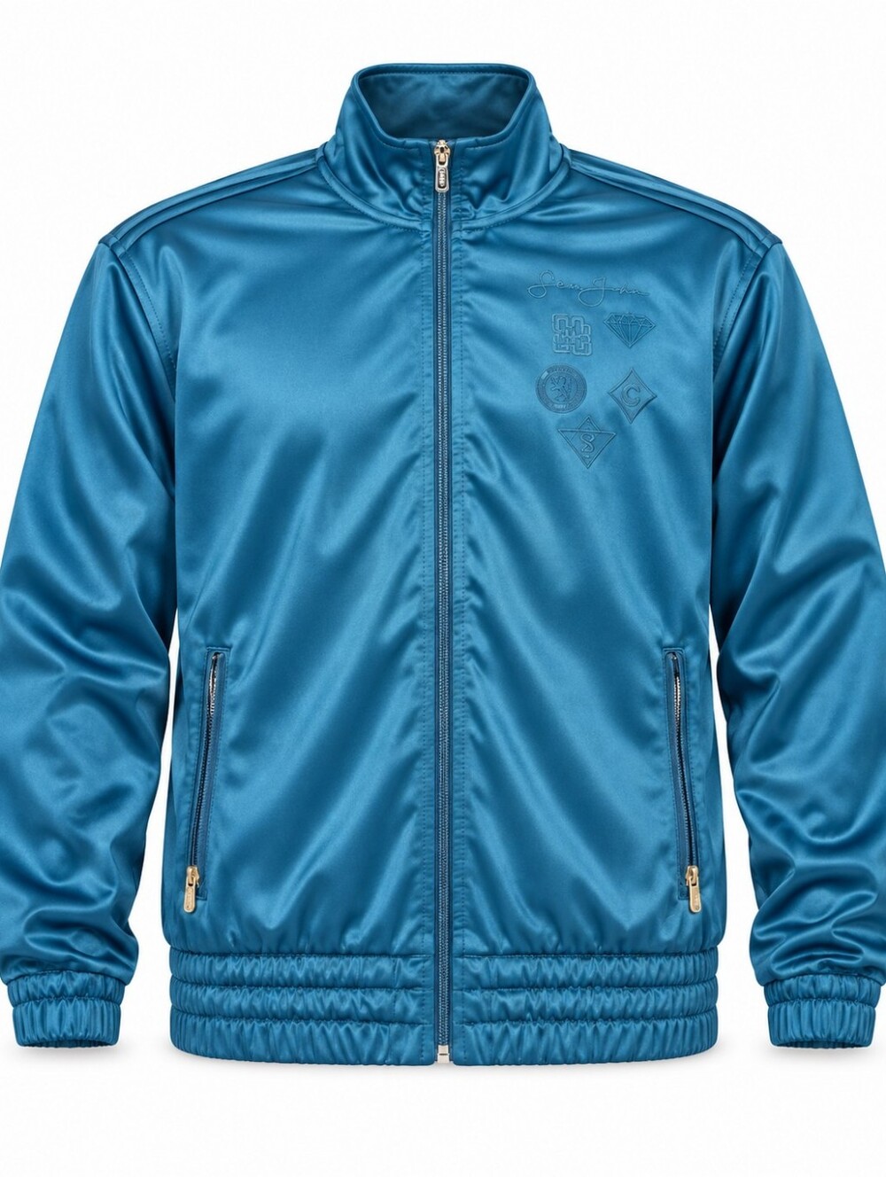 Sean John Y2K Teal Blue Full Zip Track Jacket Men’s Large Hip Hop Streetwear